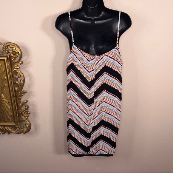 Large Umgee Boho Mini Dresscolorful Geometric Print Sleeveless Vneck Tunic - Picture 4 of 12